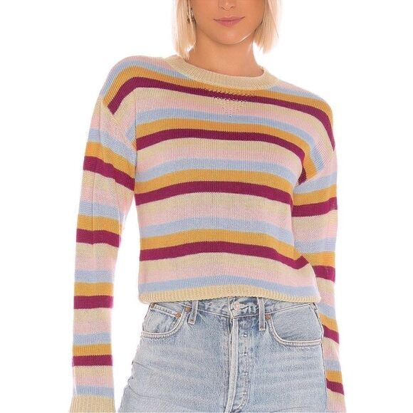 Revolve Tulurosa Colorful Striped Kokomo Pullover Sweater Wool Blend NWT LARGE - Picture 1 of 16